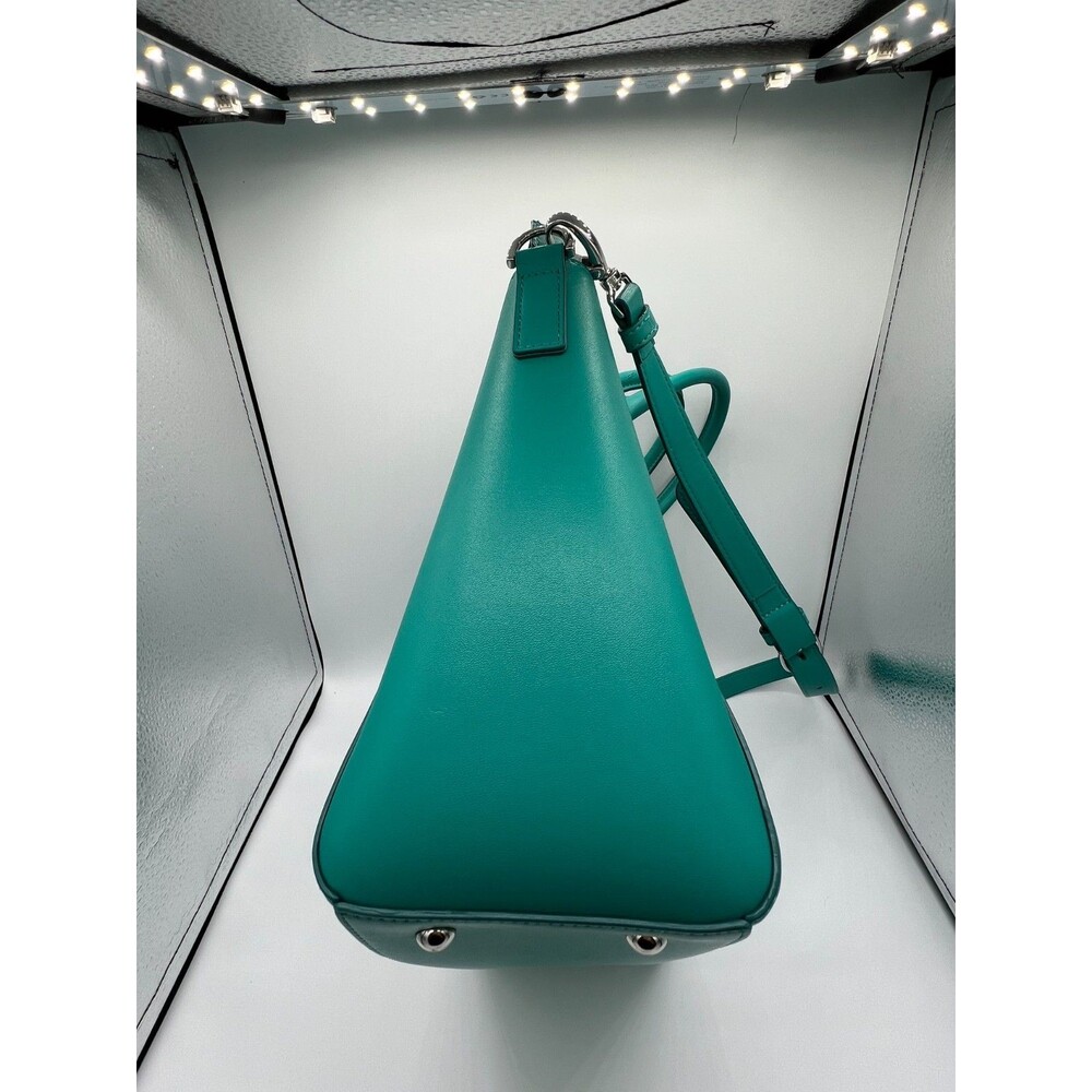 Vera Bradley Teal Convertible Satchel Purse, Faux Leather - Picture 4 of 16